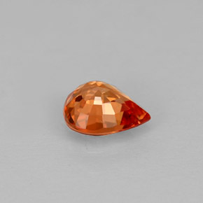 Zaffiro naturale arancione da 0,74 ct, taglio a pera, VVS-VS