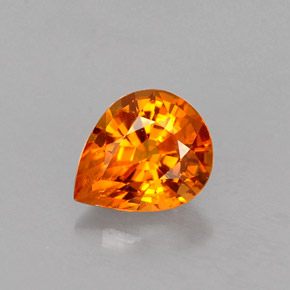 Zaffiro naturale arancione da 0,71 ct, taglio a pera, VS
