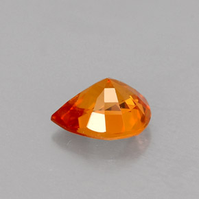 Zaffiro naturale arancione da 0,71 ct, taglio a pera, VS