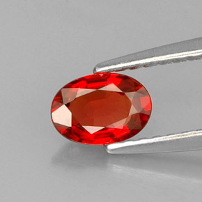 Zaffiro naturale arancione da 0,60 ct, taglio ovale, VS