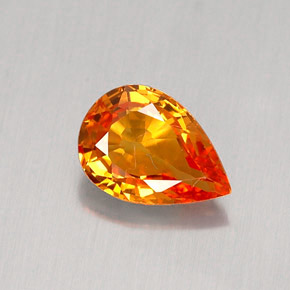 Zaffiro naturale arancione da 0,83 ct, taglio a pera, IF