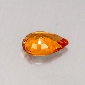 Zaffiro naturale arancione da 0,83 ct, taglio a pera, IF