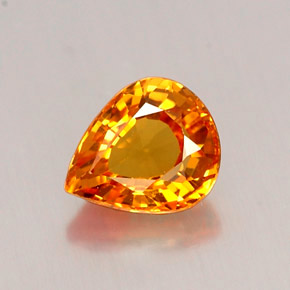 Zaffiro naturale arancione da 0,76 ct, taglio a pera, IF