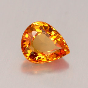 Zaffiro naturale arancione da 0,76 ct, taglio a pera, IF