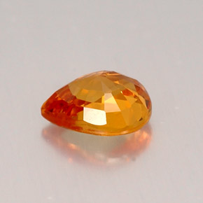 Zaffiro naturale arancione da 0,76 ct, taglio a pera, IF