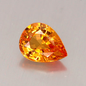 Zaffiro naturale arancione da 0,69 ct, taglio a pera, VVS