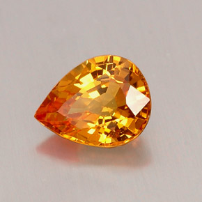Zaffiro naturale arancione da 0,69 ct, taglio a pera, VVS