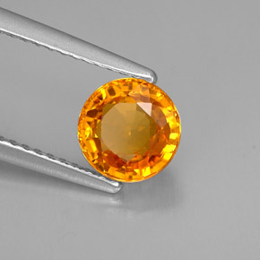 Zaffiro naturale arancione da 1,55 ct, taglio rotondo, VVS
