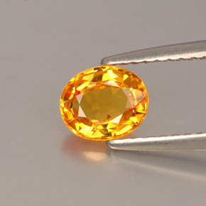 Zaffiro naturale arancione da 0,87 ct, taglio ovale, VVS