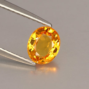 Zaffiro naturale arancione da 0,87 ct, taglio ovale, VVS