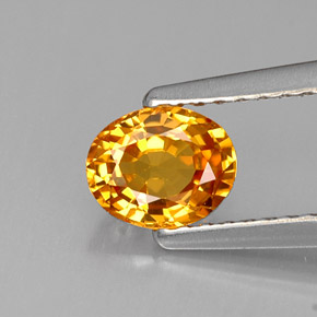 Zaffiro naturale arancione da 0,69 ct, taglio ovale, VVS