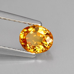 Zaffiro naturale arancione da 0,69 ct, taglio ovale, VVS