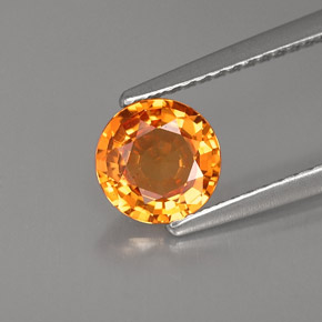 Zaffiro naturale arancione da 1,07 ct, taglio rotondo, VVS-VS