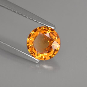 Zaffiro naturale arancione da 1,07 ct, taglio rotondo, VVS-VS