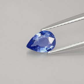 Zaffiro naturale blu da 0,66 ct, taglio a pera, VVS