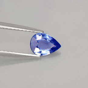 Zaffiro naturale blu da 0,66 ct, taglio a pera, VVS