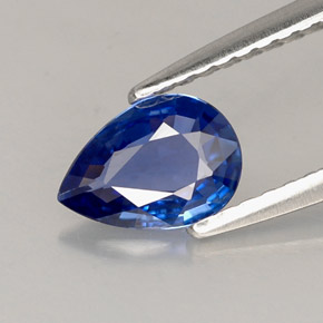 Zaffiro naturale blu da 0,62 ct, taglio a pera, VVS
