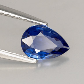 Zaffiro naturale blu da 0,62 ct, taglio a pera, VVS