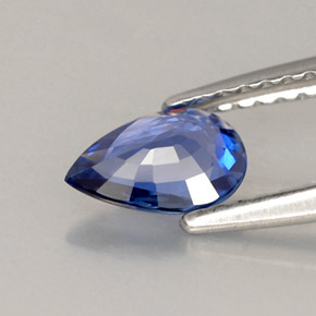 Zaffiro naturale blu da 0,62 ct, taglio a pera, VVS