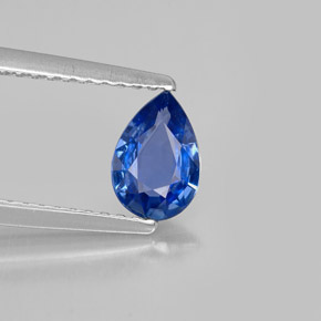 Zaffiro naturale blu da 0,72 ct, taglio a pera, VVS