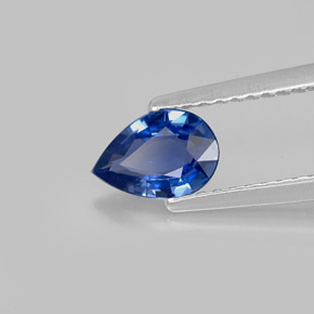Zaffiro naturale blu da 0,72 ct, taglio a pera, VVS