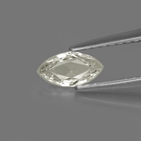 Zaffiro naturale bianco da 0,40 ct, marchesa, VVS