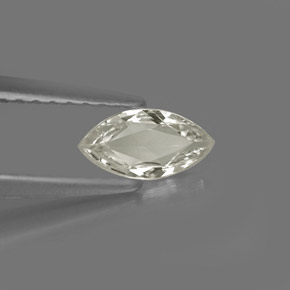 Zaffiro naturale bianco da 0,40 ct, marchesa, VVS
