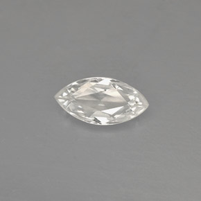 Zaffiro naturale bianco da 0,49 ct, marchesa, VVS