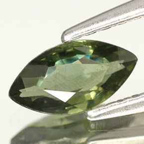 Zaffiro naturale verde da 0,50 ct, marchesa, VS