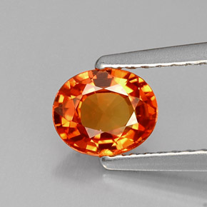 Zaffiro naturale arancione da 0,81 ct, taglio ovale, VVS-VS