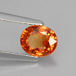 Zaffiro naturale arancione da 0,81 ct, taglio ovale, VVS-VS