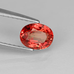 Zaffiro naturale arancione da 0,86 ct, taglio ovale, VVS-VS