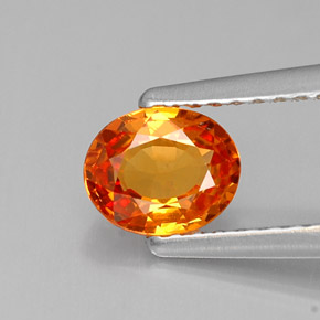 Zaffiro naturale arancione da 0,79 ct, taglio ovale, VVS-VS