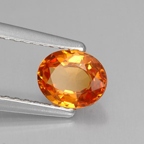 Zaffiro naturale arancione da 0,79 ct, taglio ovale, VVS-VS