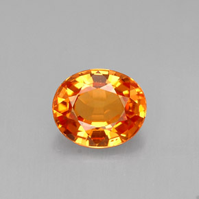 Zaffiro naturale arancione da 0,76 ct, taglio ovale, IF