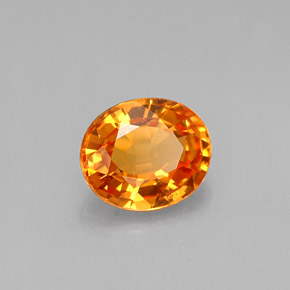 Zaffiro naturale arancione da 0,76 ct, taglio ovale, IF
