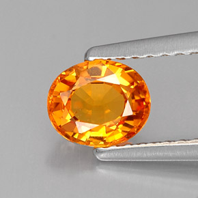 Zaffiro naturale arancione da 0,82 ct, taglio ovale, VVS-VS