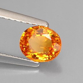 Zaffiro naturale arancione da 0,82 ct, taglio ovale, VVS-VS