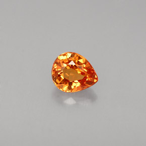 Zaffiro naturale arancione da 0,61 ct, taglio a pera, VVS