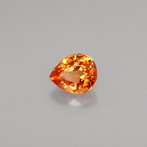 Zaffiro naturale arancione da 0,61 ct, taglio a pera, VVS