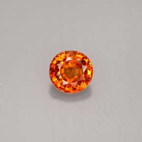 Zaffiro naturale arancione da 0,66 ct, taglio rotondo, VS