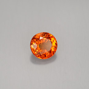 Zaffiro naturale arancione da 0,66 ct, taglio rotondo, VS