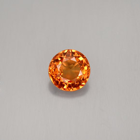 Zaffiro naturale arancione da 0,58 ct, taglio rotondo, VVS-VS