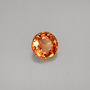 Zaffiro naturale arancione da 0,58 ct, taglio rotondo, VVS-VS