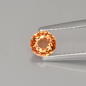 Zaffiro naturale arancione da 0,57 ct, taglio rotondo, VVS
