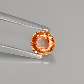 Zaffiro naturale arancione da 0,57 ct, taglio rotondo, VVS