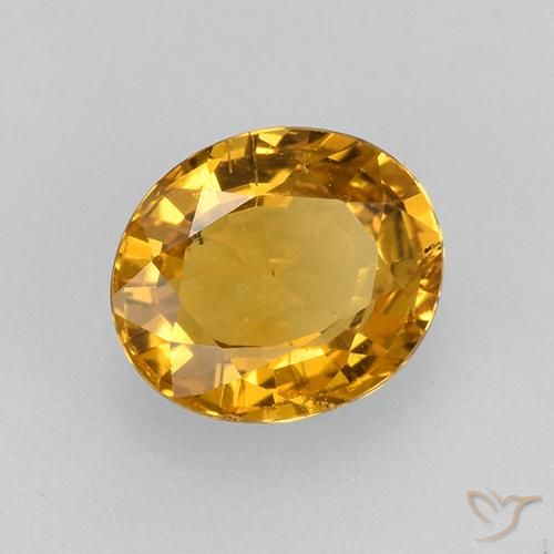 Zaffiro Arancio Dorato Profondo naturale da 0.77 ct, Ovale, VVS-VS