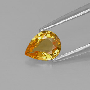 Zaffiro naturale giallo da 0,54 ct, taglio a pera, VVS