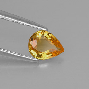 Zaffiro naturale giallo da 0,54 ct, taglio a pera, VVS