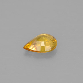 Zaffiro naturale giallo da 0,54 ct, taglio a pera, VVS